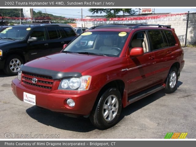 2002 Toyota Highlander V6 4WD in Sundown Red Pearl