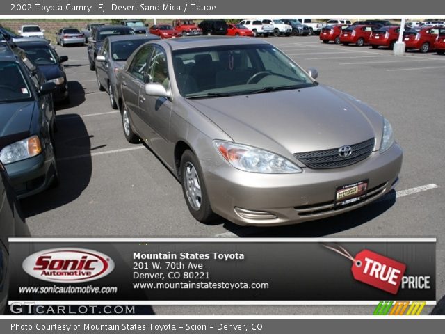 2002 Toyota Camry LE in Desert Sand Mica
