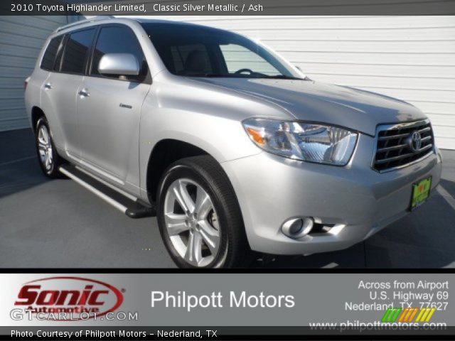 2010 Toyota Highlander Limited in Classic Silver Metallic