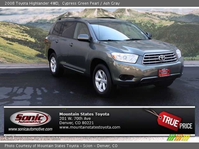 2008 Toyota Highlander 4WD in Cypress Green Pearl