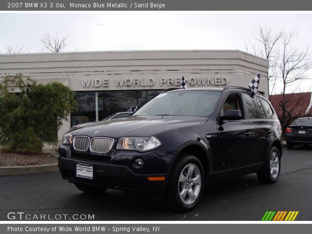 2007 BMW X3 3.0si in Monaco Blue Metallic