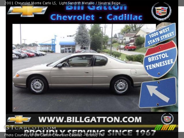2001 Chevrolet Monte Carlo LS in Light Sandrift Metallic