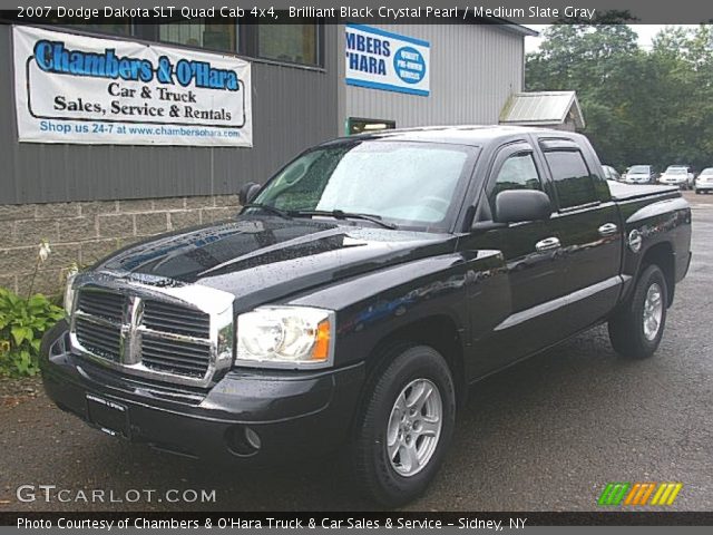 2007 Dodge Dakota SLT Quad Cab 4x4 in Brilliant Black Crystal Pearl