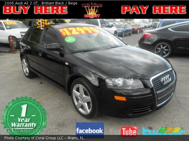 2006 Audi A3 2.0T in Brilliant Black