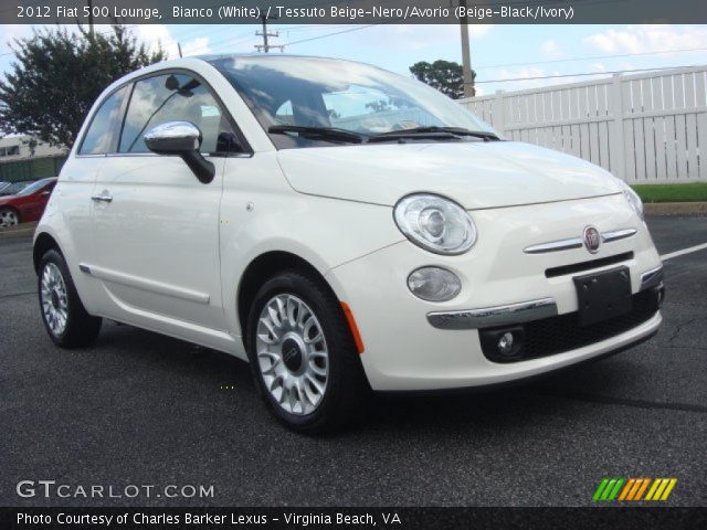 2012 Fiat 500 Lounge in Bianco (White)