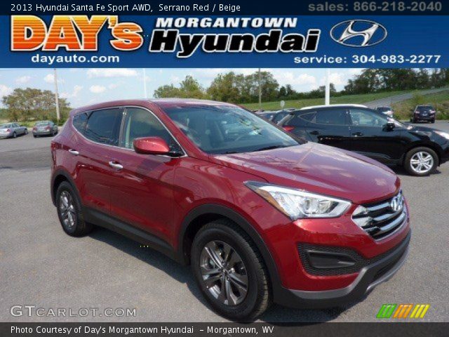 2013 Hyundai Santa Fe Sport AWD in Serrano Red
