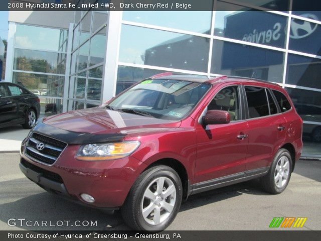 2008 Hyundai Santa Fe Limited 4WD in Dark Cherry Red