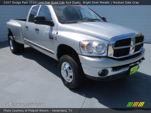 2007 Dodge Ram 3500 Lone Star Quad Cab 4x4 Dually in Bright Silver Metallic