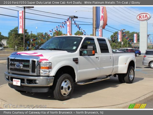 2010 Ford F350 Super Duty Lariat Crew Cab 4x4 Dually in White Platinum Metallic Tri-Coat