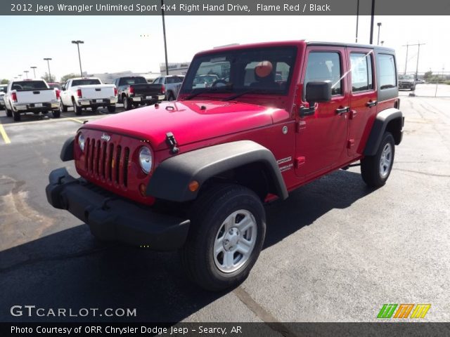 2012 Jeep Wrangler Unlimited Sport 4x4 Right Hand Drive in Flame Red