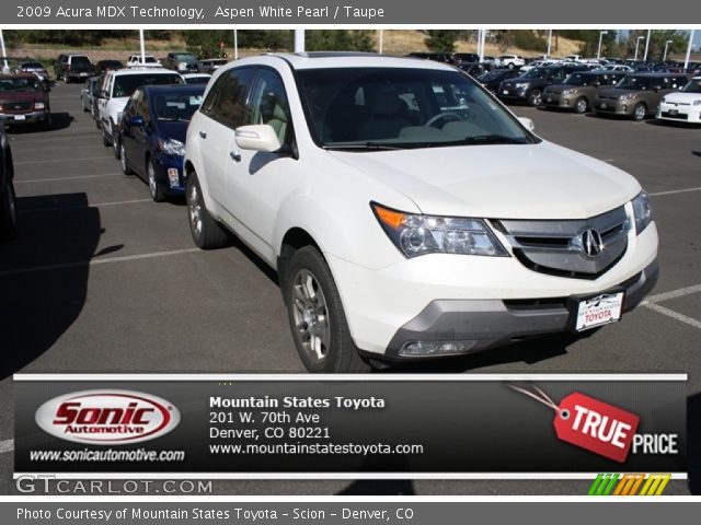 2009 Acura MDX Technology in Aspen White Pearl