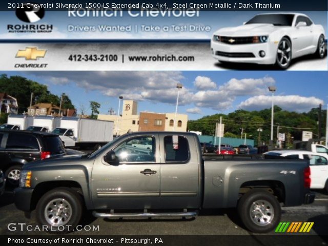 2011 Chevrolet Silverado 1500 LS Extended Cab 4x4 in Steel Green Metallic