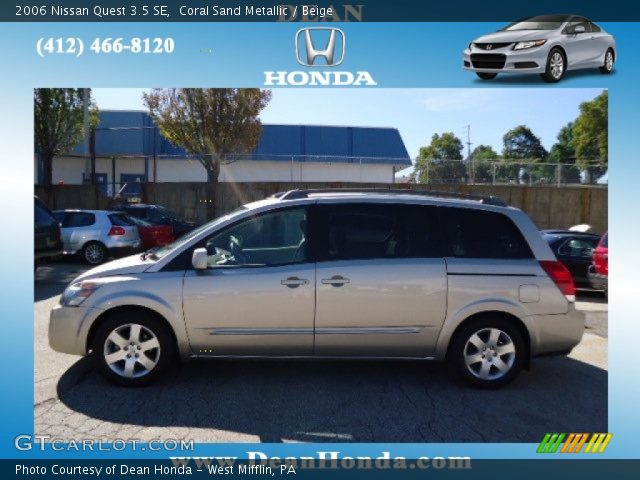 2006 Nissan Quest 3.5 SE in Coral Sand Metallic