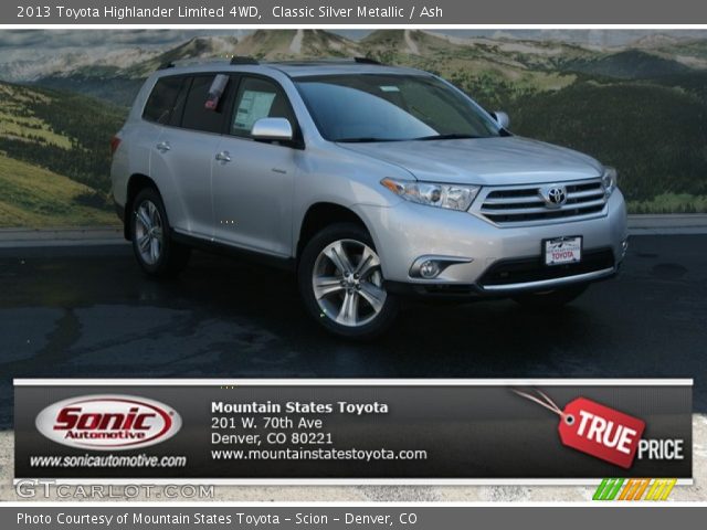 2013 Toyota Highlander Limited 4WD in Classic Silver Metallic