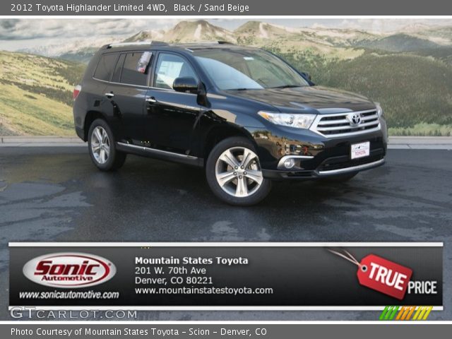 2012 Toyota Highlander Limited 4WD in Black