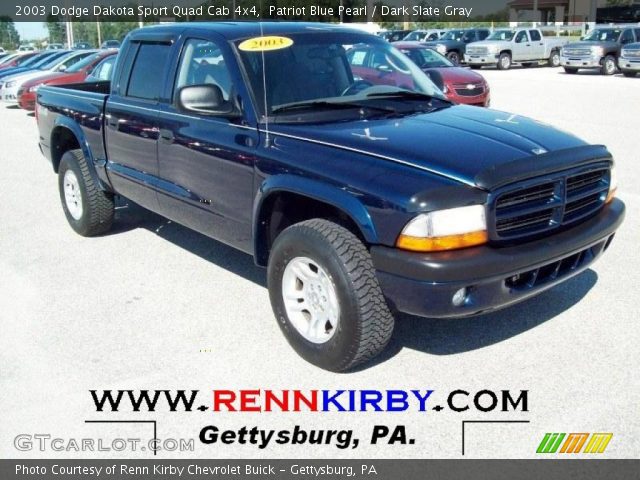 2003 Dodge Dakota Sport Quad Cab 4x4 in Patriot Blue Pearl