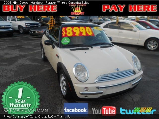 2003 Mini Cooper Hardtop in Pepper White