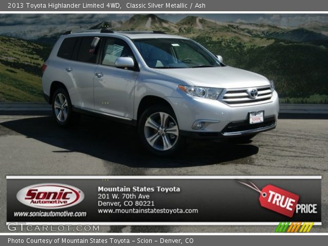 2013 Toyota Highlander Limited 4WD in Classic Silver Metallic