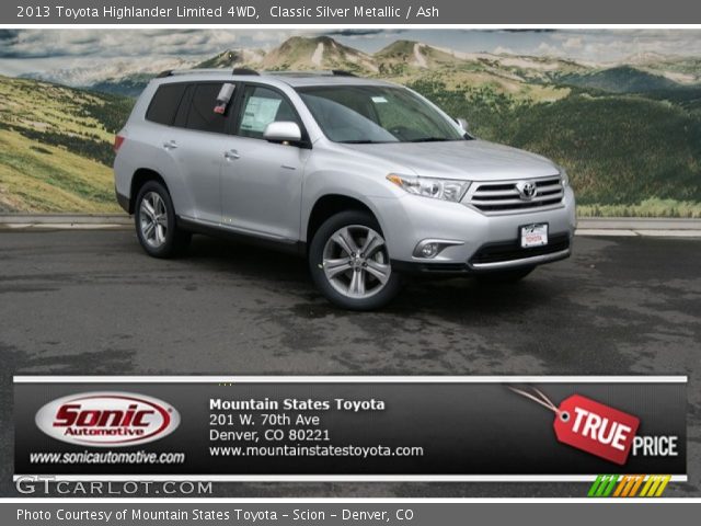 2013 Toyota Highlander Limited 4WD in Classic Silver Metallic