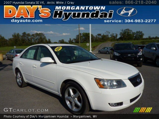 2007 Hyundai Sonata SE V6 in Arctic White