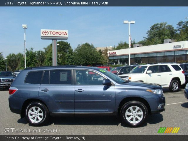 2012 Toyota Highlander V6 4WD in Shoreline Blue Pearl
