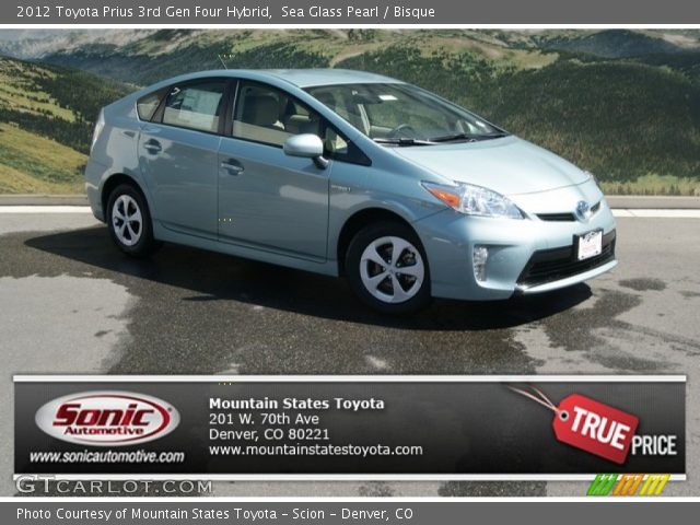 2012 Toyota Prius 3rd Gen Four Hybrid in Sea Glass Pearl