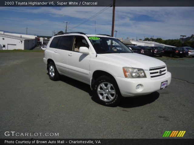 2003 Toyota Highlander V6 in Super White