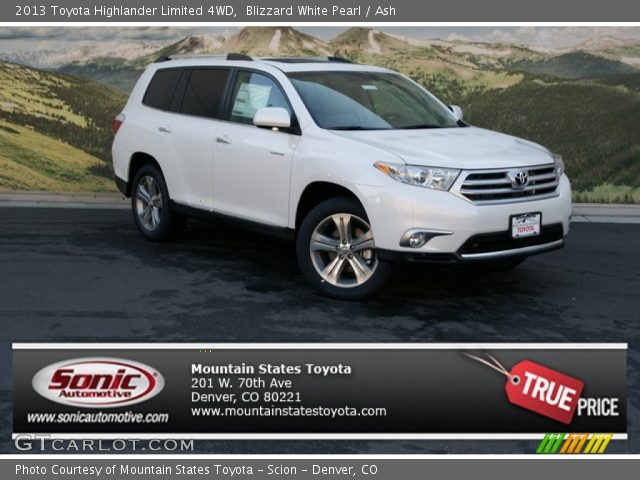 2013 Toyota Highlander Limited 4WD in Blizzard White Pearl