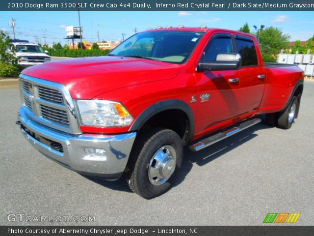 2010 Dodge Ram 3500 SLT Crew Cab 4x4 Dually in Inferno Red Crystal Pearl