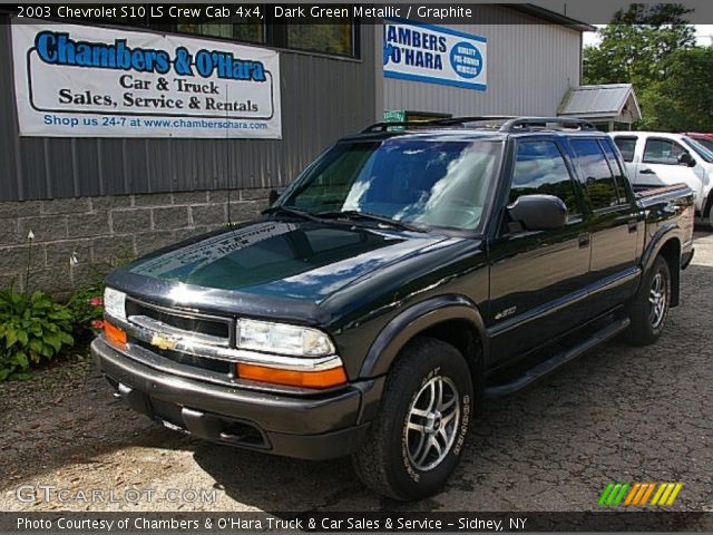 2003 Chevrolet S10 LS Crew Cab 4x4 in Dark Green Metallic