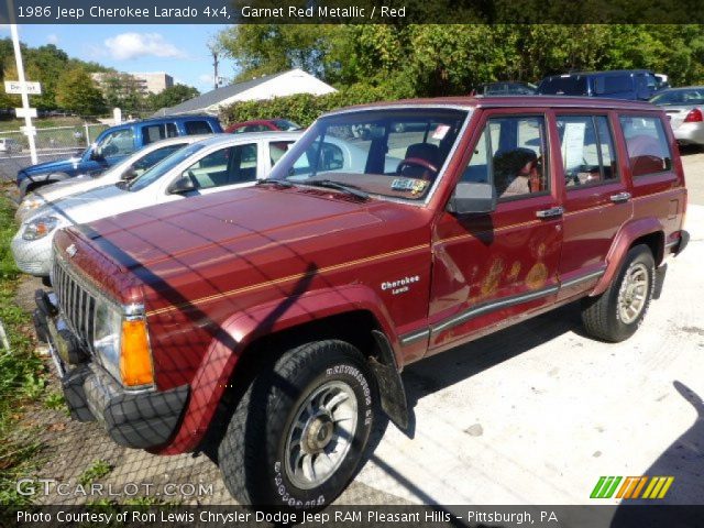 1986 Jeep Cherokee Larado 4x4 in Garnet Red Metallic