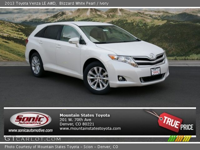 2013 Toyota Venza LE AWD in Blizzard White Pearl