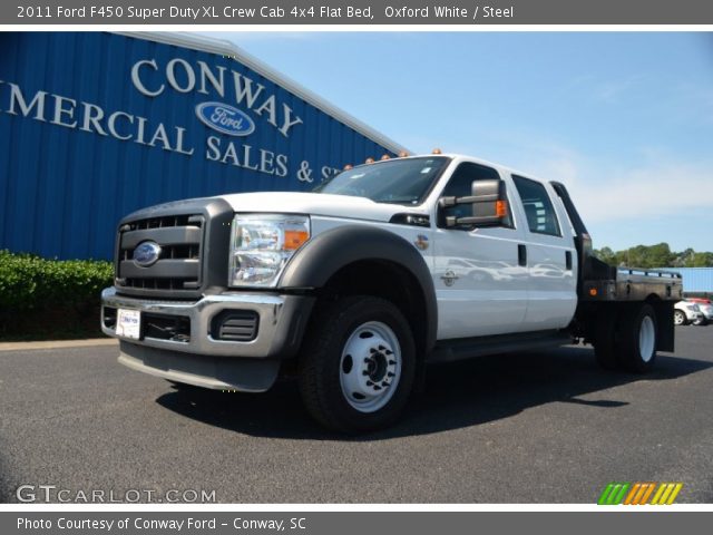 2011 Ford F450 Super Duty XL Crew Cab 4x4 Flat Bed in Oxford White
