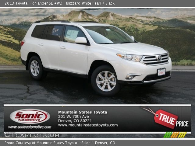 2013 Toyota Highlander SE 4WD in Blizzard White Pearl