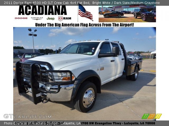 2011 Dodge Ram 4500 HD SLT Crew Cab 4x4 Flat Bed in Bright White