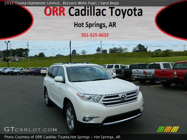 2013 Toyota Highlander Limited in Blizzard White Pearl