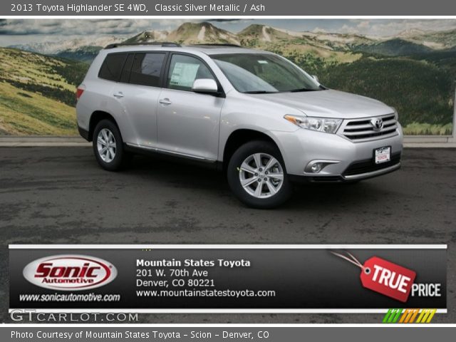 2013 Toyota Highlander SE 4WD in Classic Silver Metallic