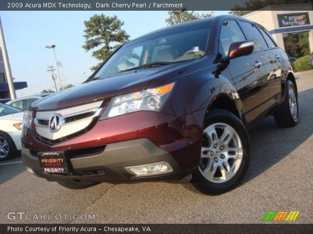 2009 Acura MDX Technology in Dark Cherry Pearl