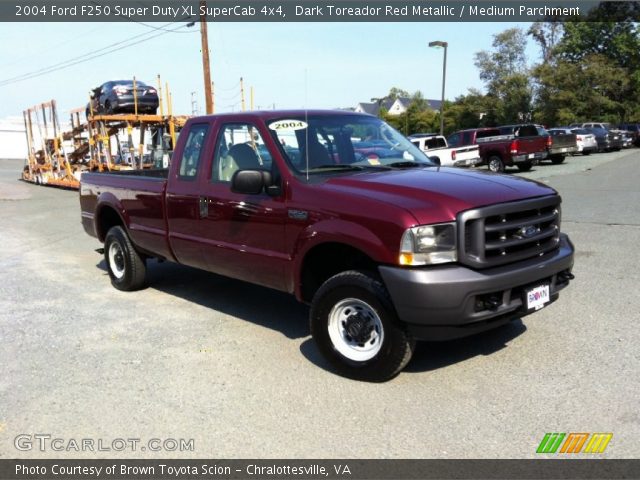 2004 Ford F250 Super Duty XL SuperCab 4x4 in Dark Toreador Red Metallic
