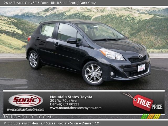 2012 Toyota Yaris SE 5 Door in Black Sand Pearl