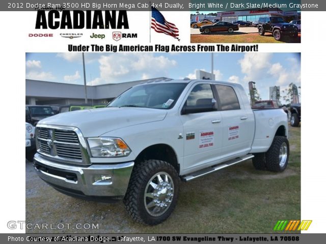 2012 Dodge Ram 3500 HD Big Horn Mega Cab 4x4 Dually in Bright White