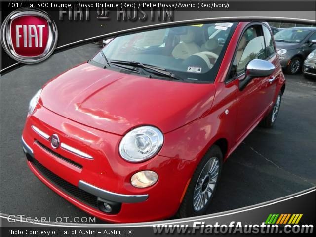 2012 Fiat 500 Lounge in Rosso Brillante (Red)