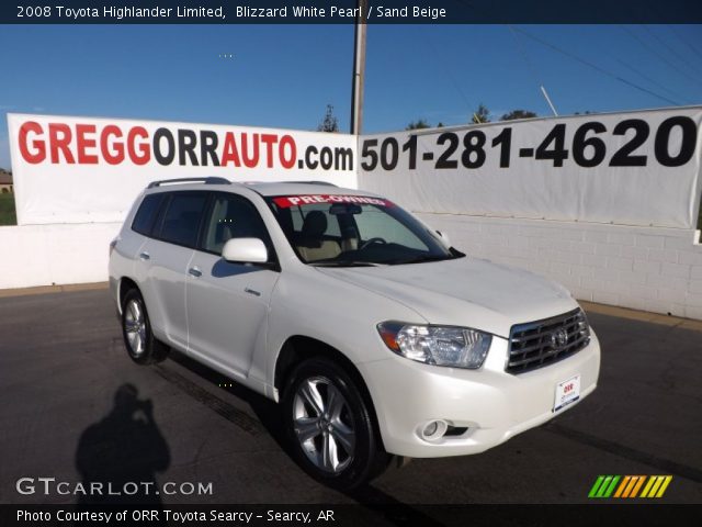 2008 Toyota Highlander Limited in Blizzard White Pearl