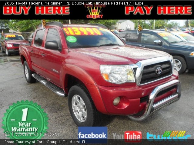 2005 Toyota Tacoma PreRunner TRD Double Cab in Impulse Red Pearl