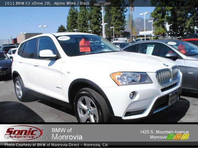 2011 BMW X3 xDrive 28i in Alpine White