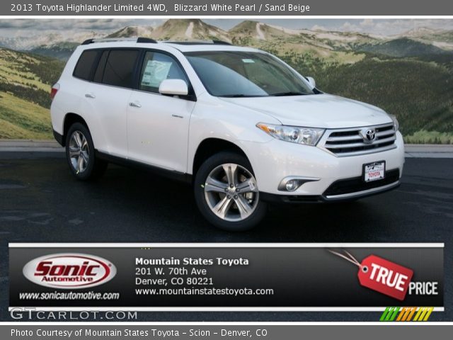 2013 Toyota Highlander Limited 4WD in Blizzard White Pearl
