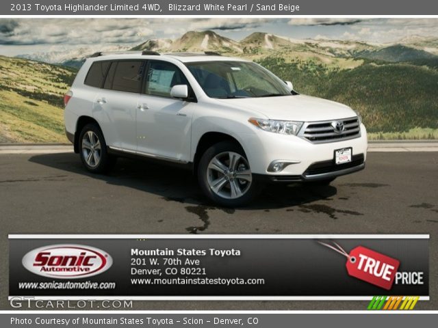 2013 Toyota Highlander Limited 4WD in Blizzard White Pearl