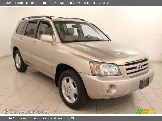 2004 Toyota Highlander Limited V6 4WD in Vintage Gold Metallic