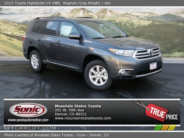 2013 Toyota Highlander V6 4WD in Magnetic Gray Metallic