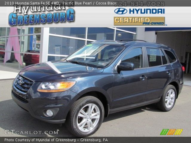 2010 Hyundai Santa Fe SE 4WD in Pacific Blue Pearl